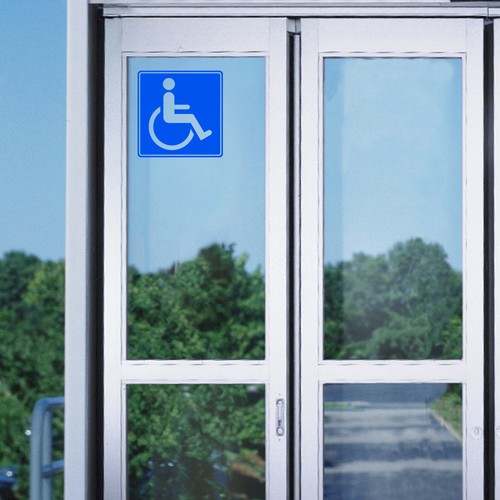 Handicap Wheelchair Accessible Sign Business Store Window Wall Decal
