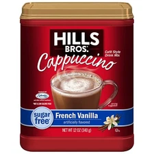 Hills Bros Instant Sugar-Free Decadent Cappuccino ☕️ French Vanilla, 12 Oz