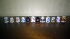 12 x French Porcelain Thimbles ~ ( Limoges/Bordeaux etc )