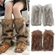 1x Paar Fellstulpen Beinstulpen Stulpen Stiefeletten Fell Pelz Stiefel Legwarmer