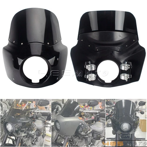 For '06-'17 Harley Dyna Street Bob FXDB Low Rider FXDL Club Style Windshield Kit