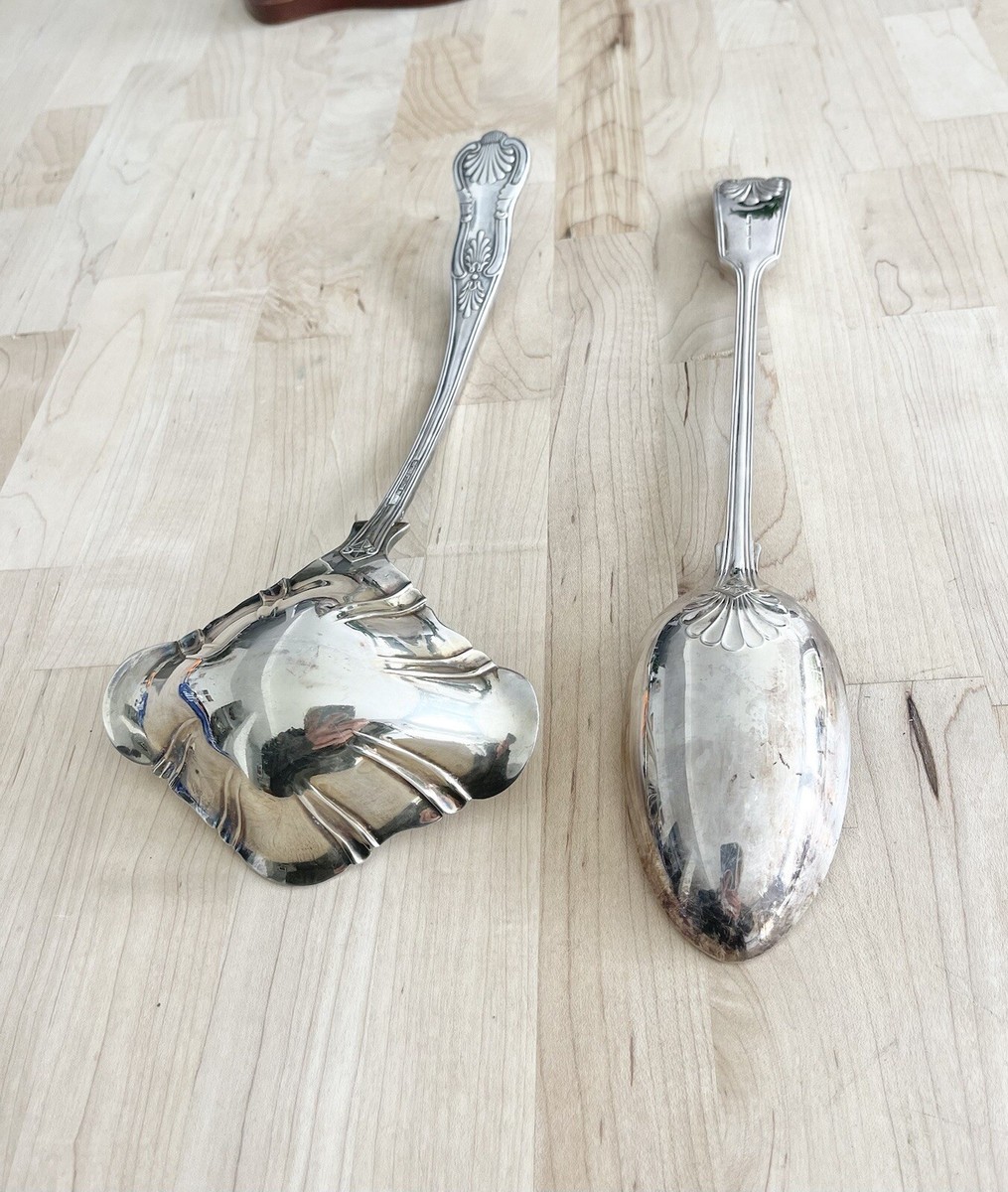 Vintage Sheffield EPNS AI Silver Plate Serving Ladle & Spoon Shell