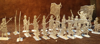 30 Zinnfiguren 30mm flach Highlander Linieninfanterie Waterloo 1815 blank SEGOM