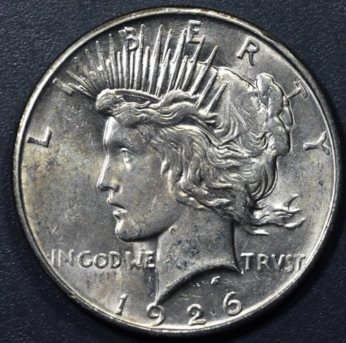 1926-D $1 PEACE SILVER DOLLAR KM# 150 Grade:  AU A6054