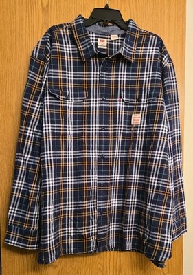 Levi s Plaid Shirt Men XL  Blue Western Classiccore Corpcore Careerwear