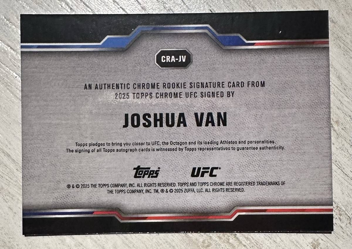 2025 Topps Chrome UFC Joshua Van Rookie Auto RC | eBay