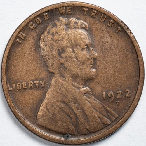 1922-D Lincoln Wheat Penny Fine (F) Details