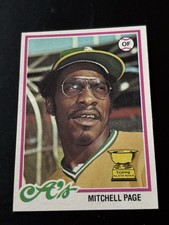 MITCHELL PAGE 1978 Topps Baseball card #55 Rookie Rc OAKLAND A'S. rookie card picture