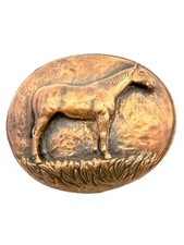 1970's Retired James Avery Bronze Rattlesnake Back Western Statement Belt Buckle