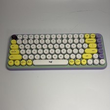 Logitech POP Keys Wireless Mechanical Keyboard Purple Yellow Bluetooth USB