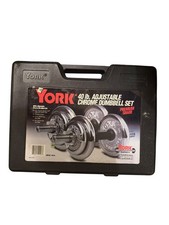 York 40 Lb. Verstellbares Hantelset im Hartplastikkoffer gebraucht NEU NOS