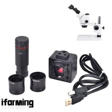 5MP USB Microscope Camera CMOS Digital Eyepiece 0.5X C-Mount Adapter Kit for Lab