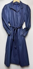 Vintage 70s 8P London Fog Maincoat Navy Blue Belted Trench Coat