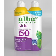 Alba Botanica SPF 50 Kids Sunscreen Spray 5oz Pack of 2 Water Resistant Cruel... 2.60 per gallon