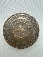 1870 Paraguay 4 Centesimos H