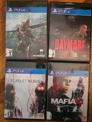 PS4 Game Lot Ex Library Biomutant Scarlet Nexus Mafia III Daymare 1998