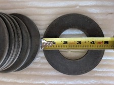 Lot Of 10 - 4.75" OD, 2.25" ID. Galvanized Steel Flat Washers. Ea washer Is 11oz