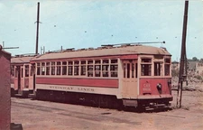 Vintage 1939 Steinway Lines Trolley Car 535 Postcard Woodside NY