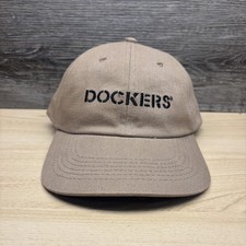 Gorra Dockers con correa trasera para hombre talla única beige sarga logotipo de béisbol bordado