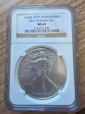 2011 W 25th Anniversary American Silver Eagle 1oz Coin