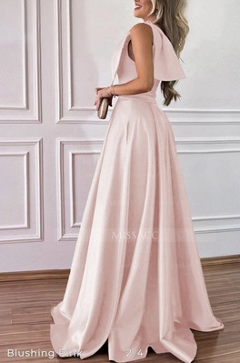 satin bridesmaid dresses uk Gorgeous Sweep Train Slit Satin Bridesmaid Dresses UK – mollyevers.co.uk main image 0