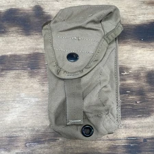 USMC MOLLE II Coyote Double Rifle Mag Pouch with Snap and Hook & Loop Closure