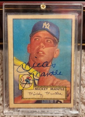   Mickey Mantle Yankees RC Reprint   Autographed   Beckett Verified Signature