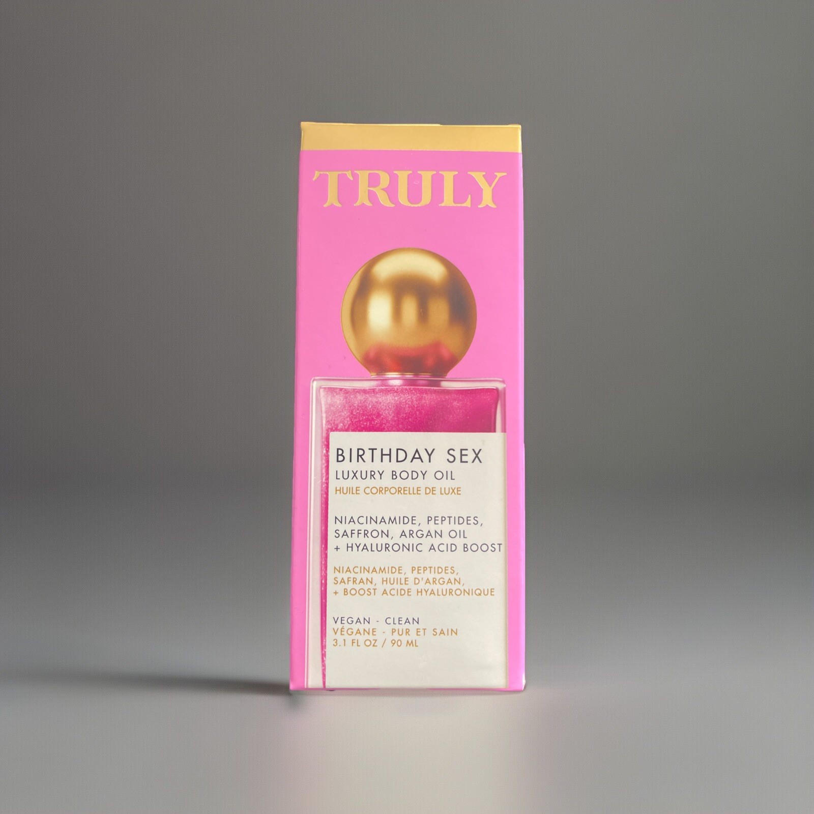 TRULY Birthday Sex Luxury Vegan Body Oil with Hyaluronic Acid 3.1 Oz 90ML