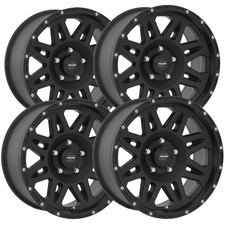 Set Of 4 Pro Comp Pa5 Torq 17x9 5x4.5 -6mm Flat Black Wheels Rims 17 Inch
