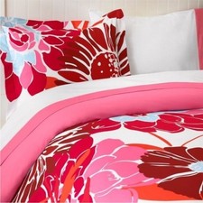 Pottery Barn Teen Kensington Floral Twin Duvet Cover Sham Ribbon Flat Sheet Case