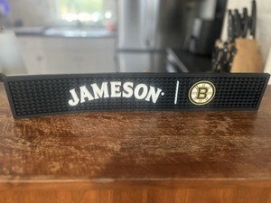 Jameson With Boston Bruins Logo Bar Mat For Man Cave Or Home Bar