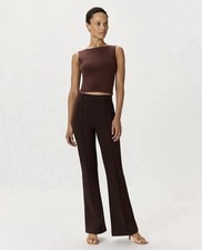 New Quince Ultra Stretch Ponte Flare Leg Pants M Long Espresso