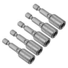 5 Pcs 7mm Nut Driver Bit Quick-Change 1/4" Hex Shank 1.89" Length
