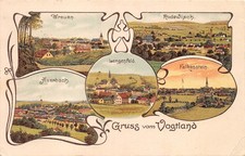 AK Litho. Gruss vom Vogtland Treuen, Auerbach, Falkenstein, Rodewisch (D40849)