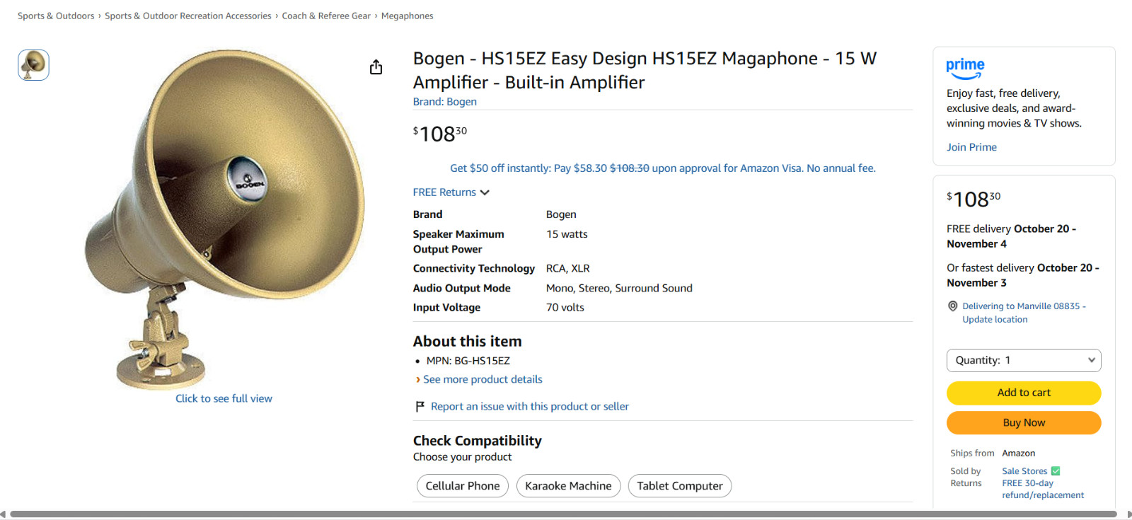 Bogen - HS15EZ Easy Design HS15EZ Magaphone - 15 W Amplifier Built-in Amplifier