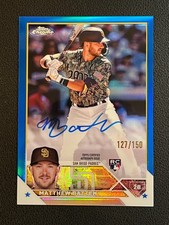 Matthew Batten 2023 Topps Chrome Rookie Auto Blue Refractor /150 Padres 