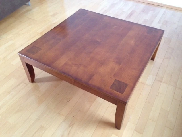 Table Basse Bois Massif 100cmx100cmx37cm - Photo 1/1