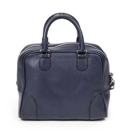 Loewe Navy Medium Amazona 75 Handbag Calfskin Leather