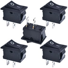 5 Pcs Boat Rocker Switch on off 2 Pin 2 Position SPST AC 250V 6A 125V 10A, Snap