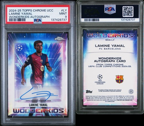 Topps 2024-25 Chrome UCC Lamine Yamal Wonderkids Auto WKA-LY PSA 9