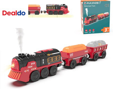 Toy Train Electric Train Set for Wooden Tracks, Christmas Motorized Train Toys f