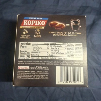 Kopiko Focus Coffee Sugar Free Hard Candy Coffee Flavor 6 Packs