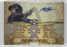 2013 Topps Triple Threads Auto Relics Gold /9 Ryan Braun #TTAR-RB3 Auto q3x