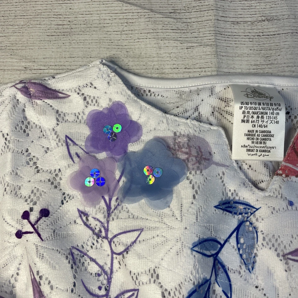 NUEVO CON ETIQUETAS Disney Store ELSA Traje de Baño Frozen Conjunto de 3 piezas Cubrir UPF 50+ Niñas 9/10 Foto 4 de 4