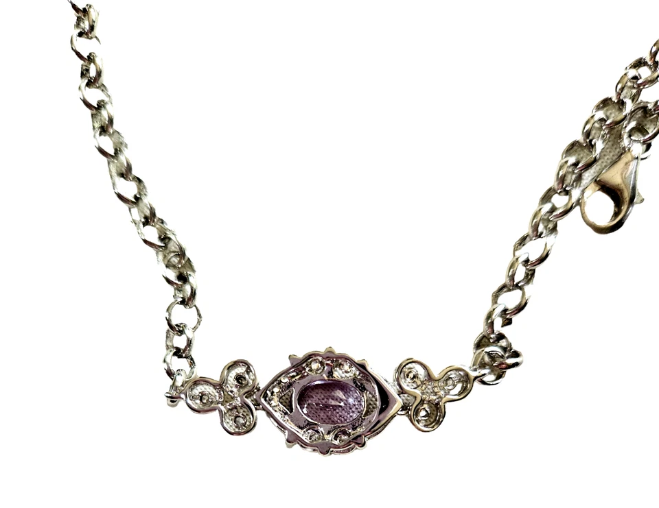 Brazalete Gold Coast Platino Espinela Púrpura/Cristal Estilo Filigrana 8.5" Foto 2 de 4