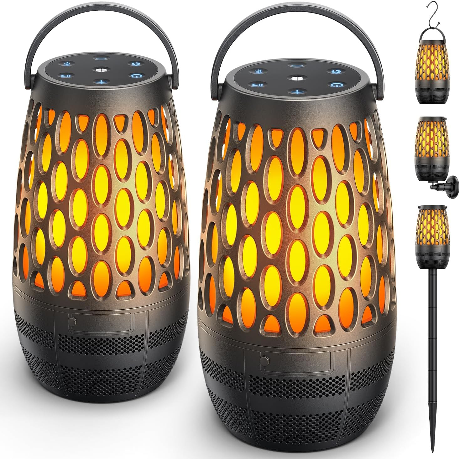 Outdoor Speakers Bluetooth Waterproof IPX6 with Flame Lights