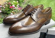 di bianco Gallo mens shoes Brown Wingtip Size 10