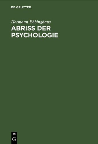 Hermann Ebbinghaus Abriss Der Psychologie (Hardback)
