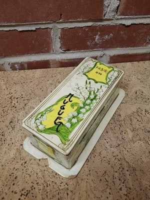 RARE Antique Muguet Perfume Empty Box Paris 1898 Handpainted