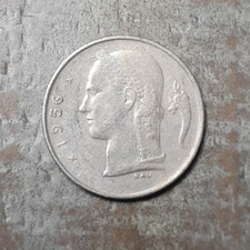 1956 One Franc Belgie Belgium #9B